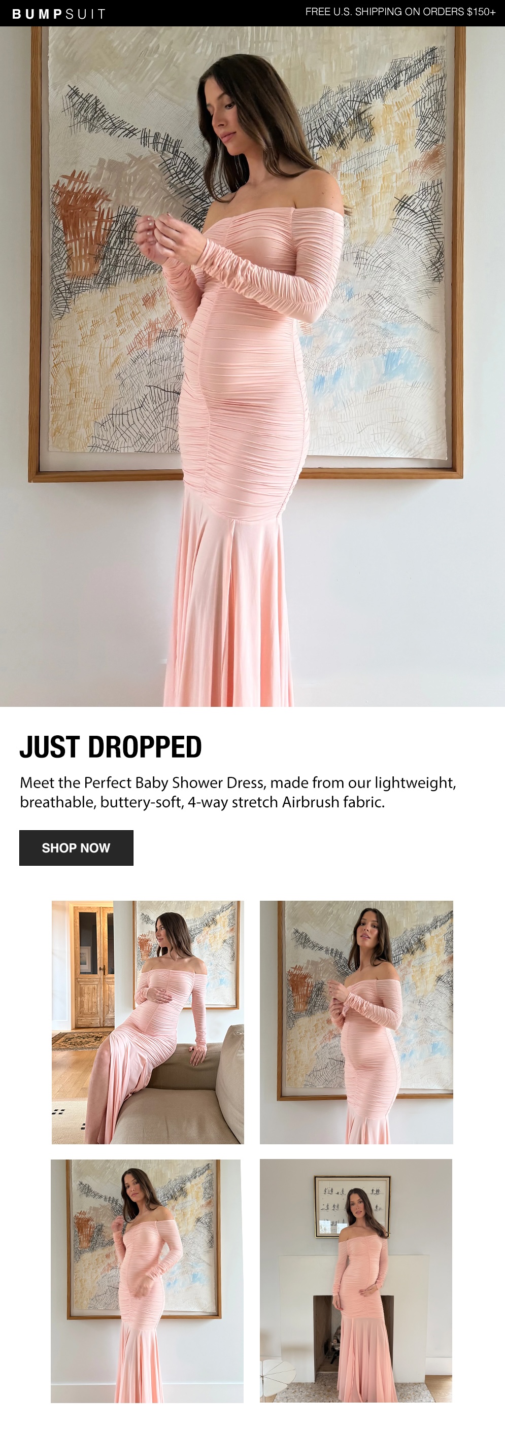 Shop The Airbrush Off The Shoulder Dress