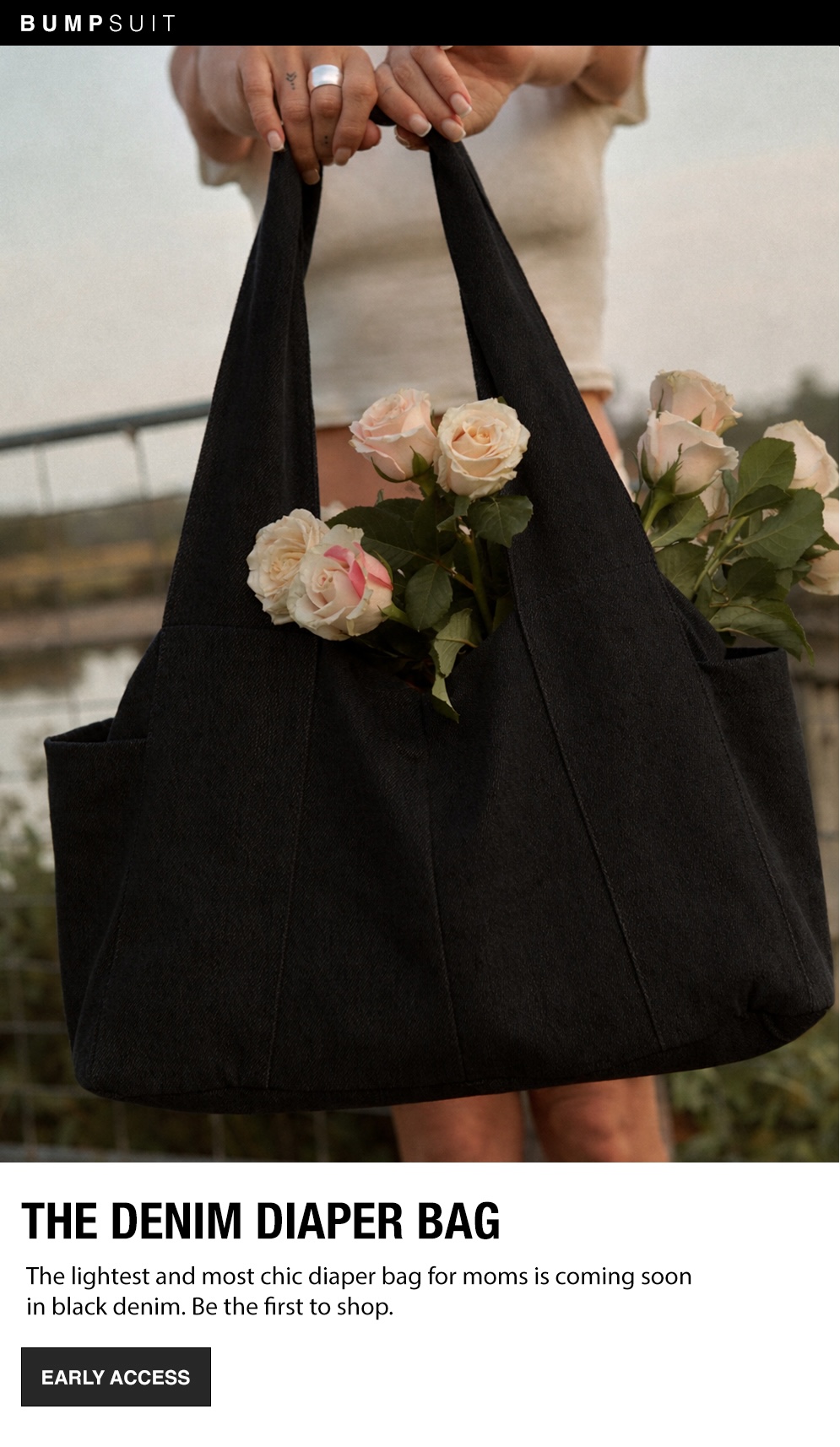 Shop The Black Denim Diaper Bag