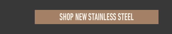 Shop new stainless steel button on a brown background with dark border