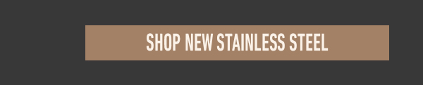 Shop new stainless steel button on a brown background.