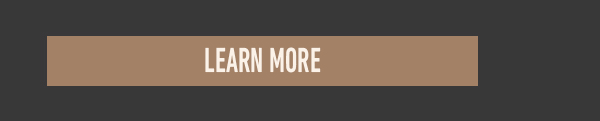 Brown button with white text that says learn more on a dark background