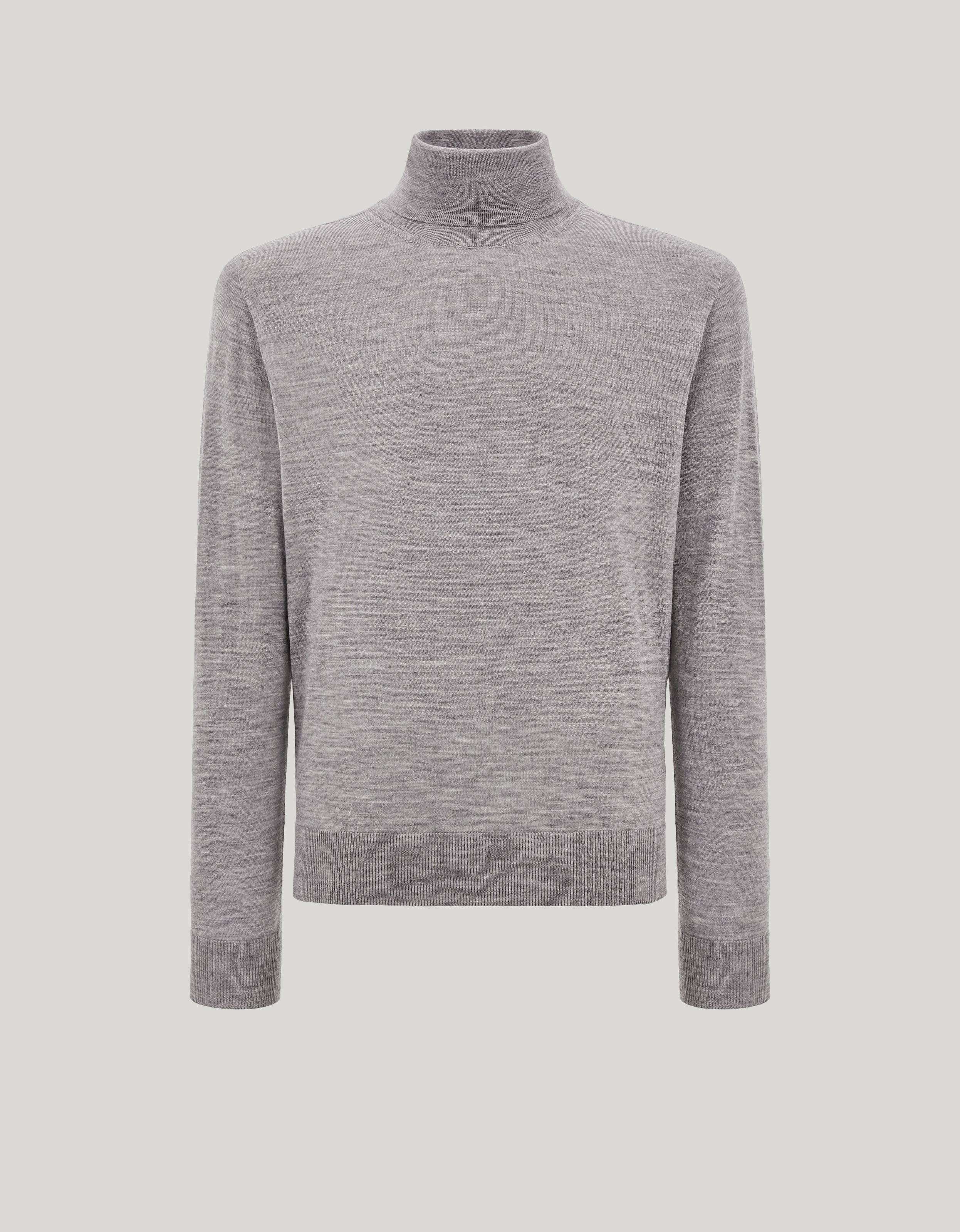 Men’s grey merino wool turtleneckC1126-MK02353-205