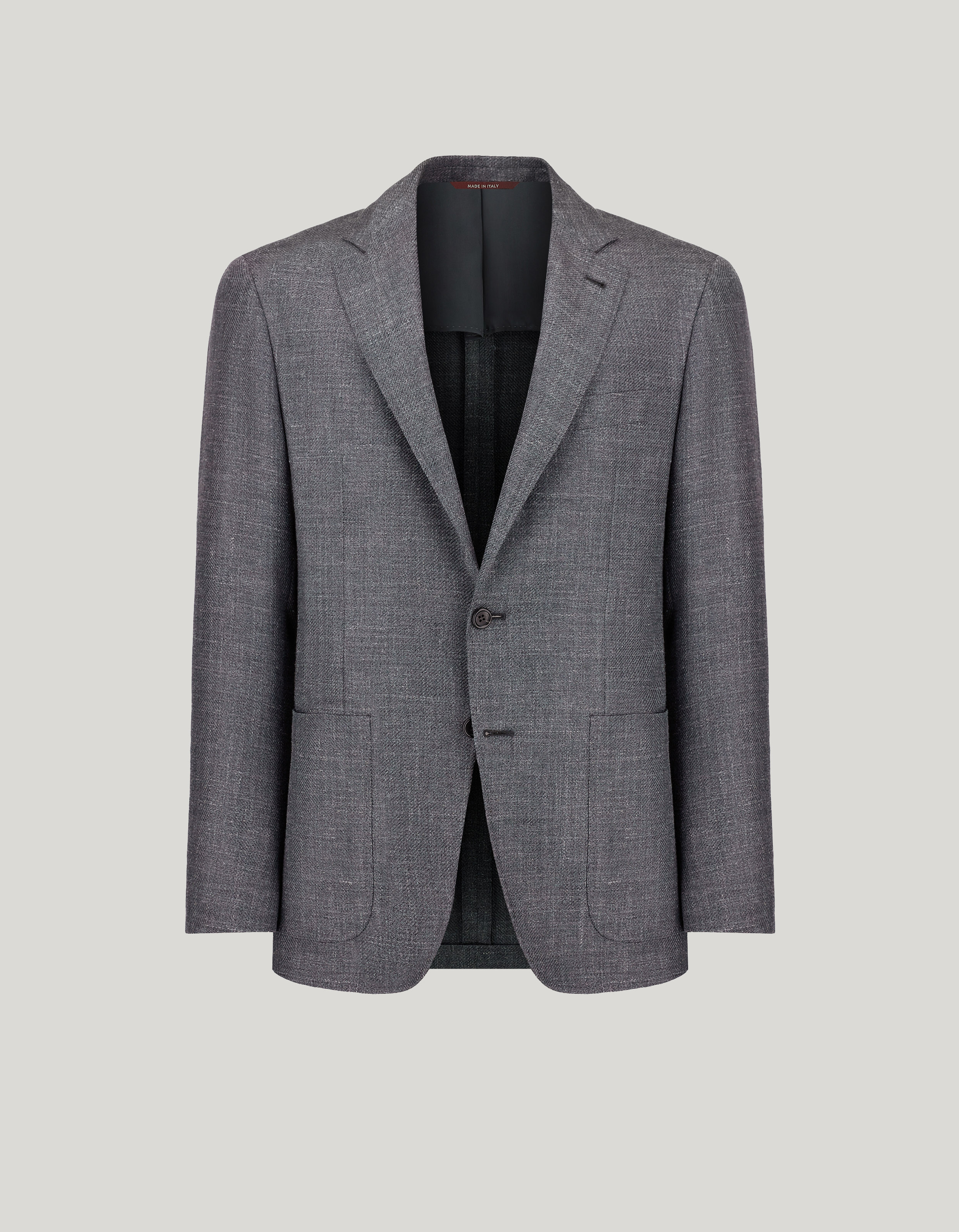 Men’s grey wool, silk and linen blend jacket_23275-CU05013-111