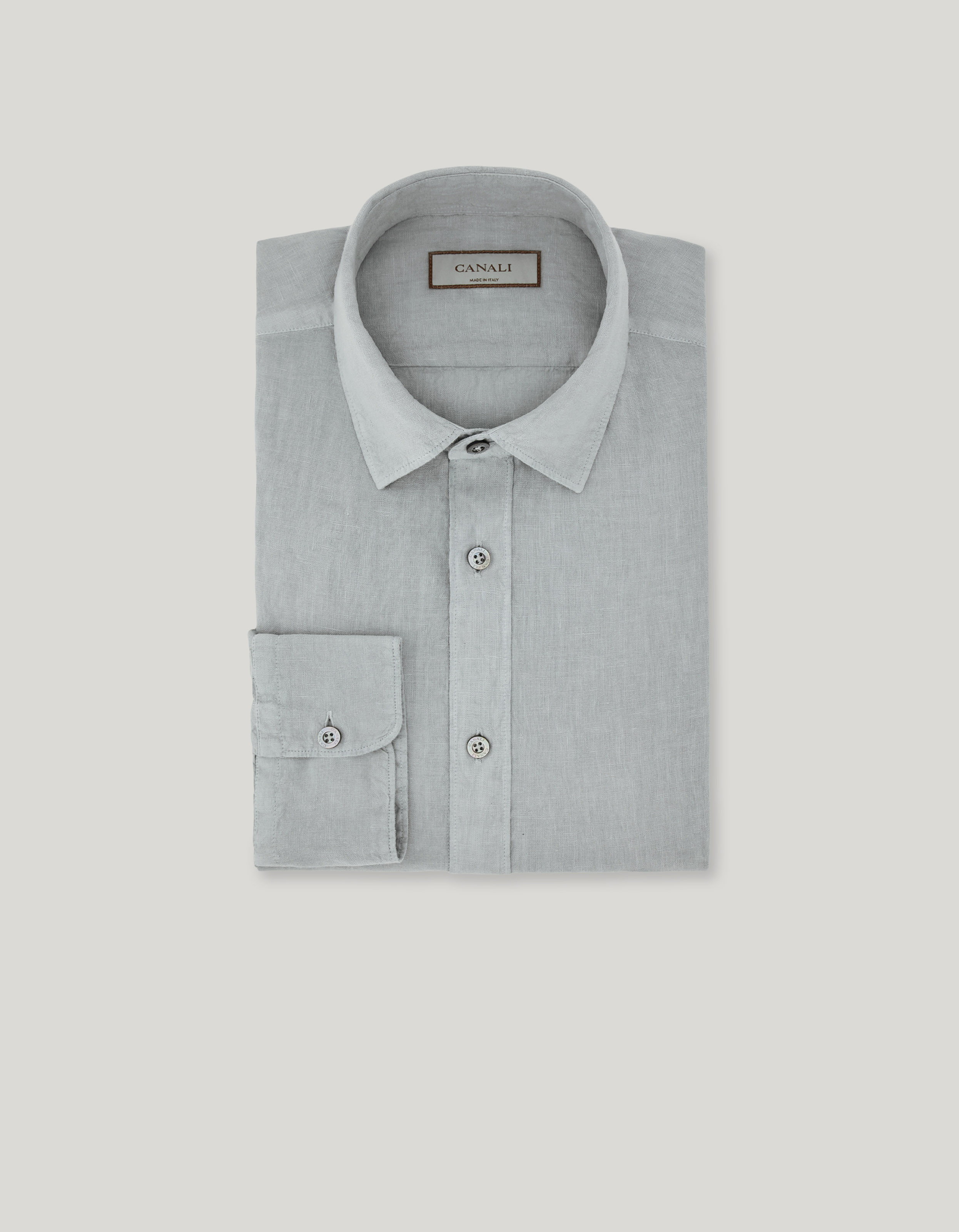Men's green linen regular-fit shirt_CSL7077-GM02128-834
