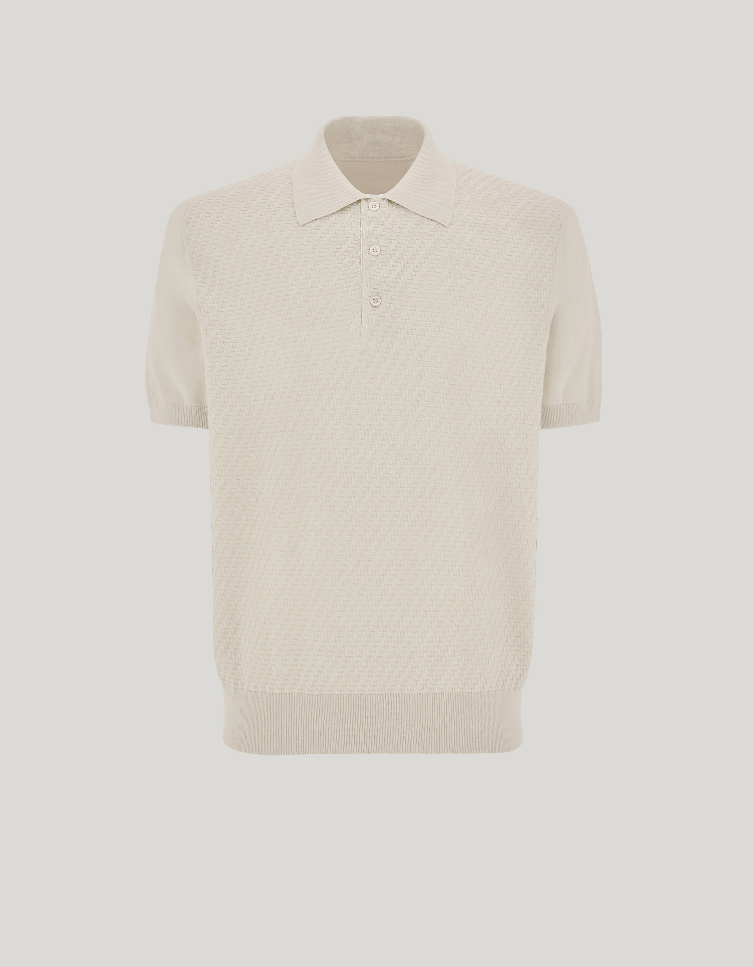 Short-sleeved regular-fit polo shirt in cotton and silk_C0127-MK02466-002