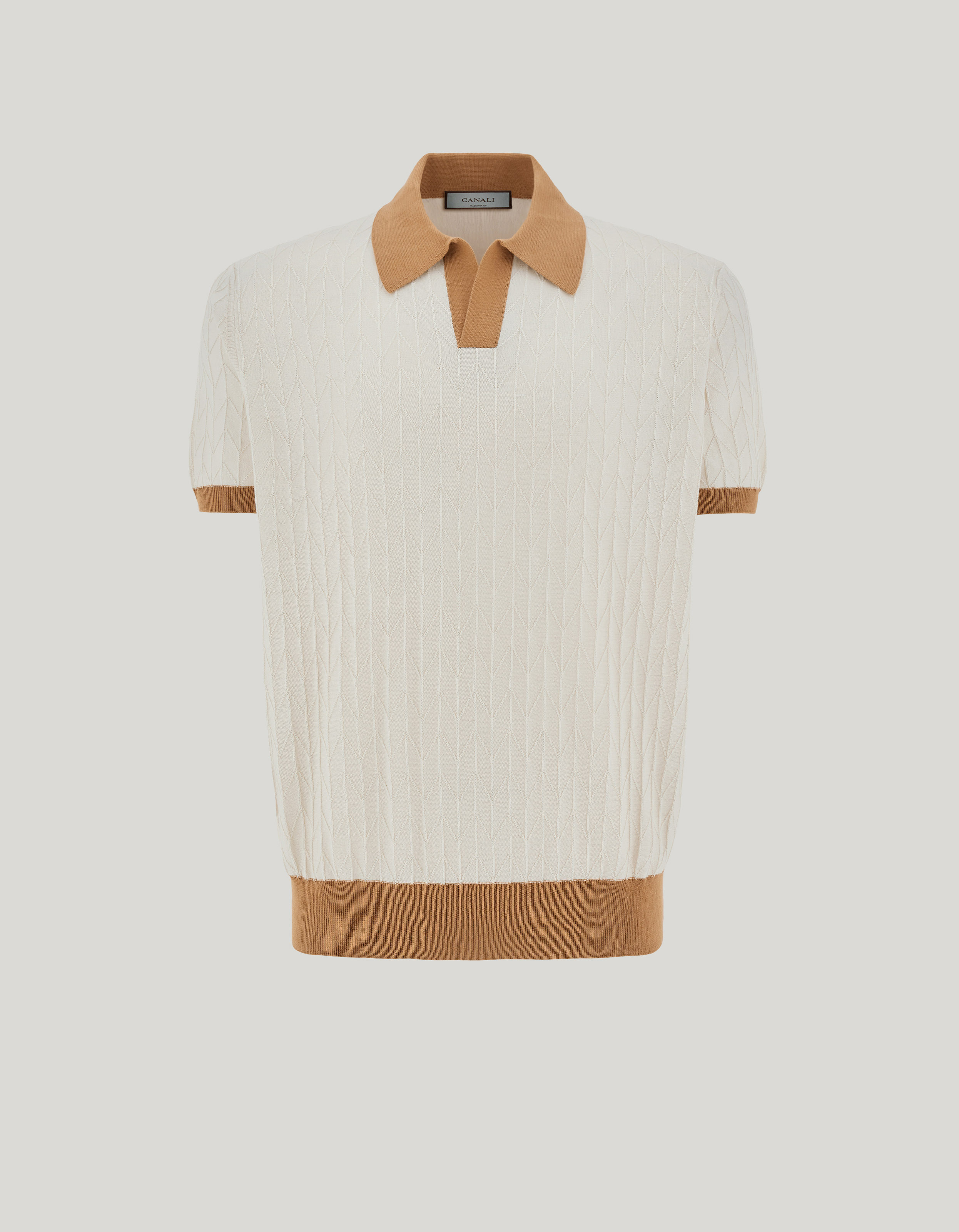 Short-sleeved cotton and silk polo shirt_C1167-MK02467-002