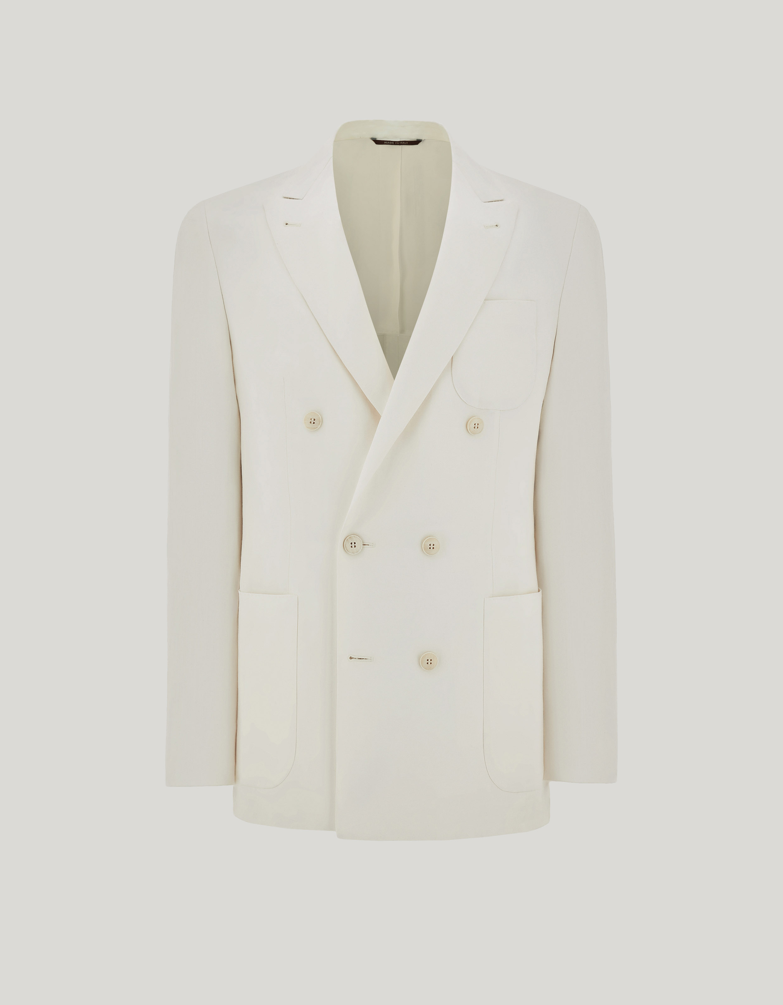 Men's white double-breasted linen and silk jacket_23474HS-AX03156-001