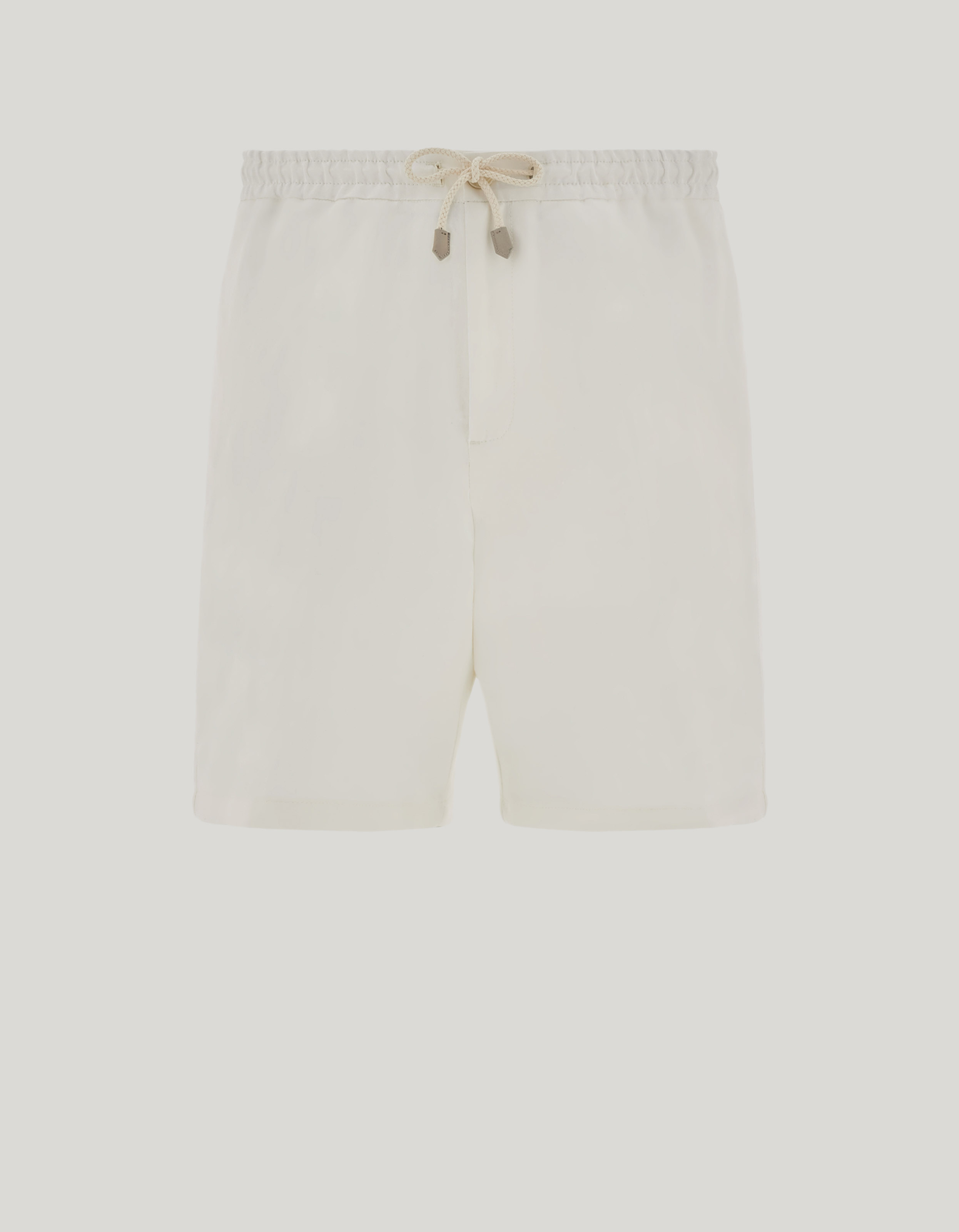 White linen and silk shorts_U95607-AX03156-001