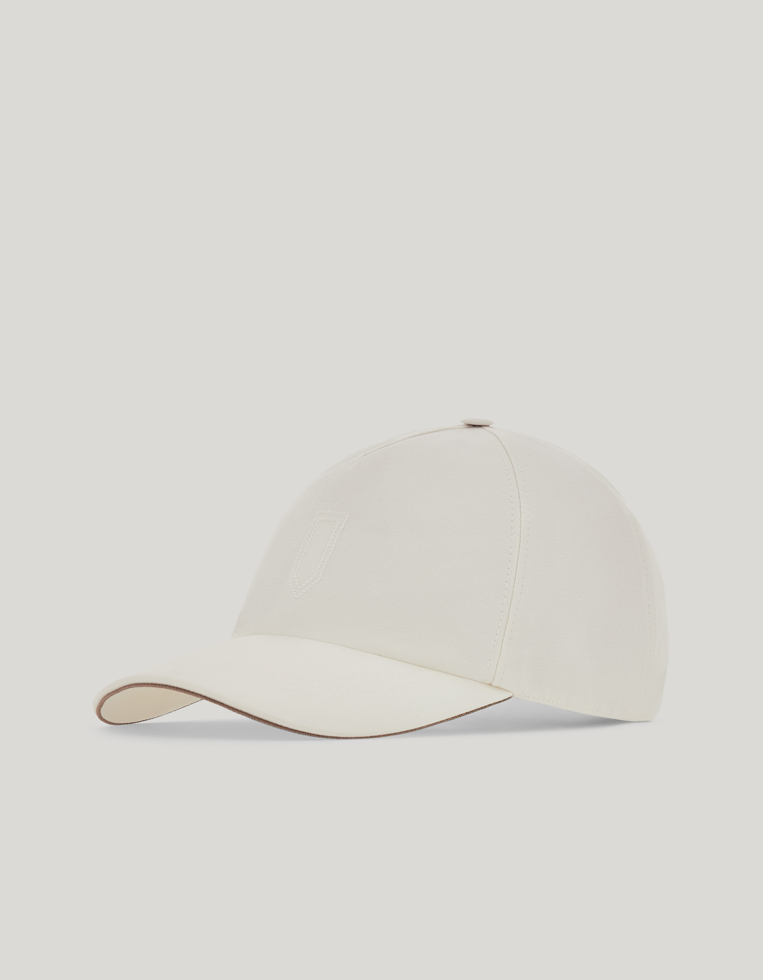 Men’s white linen and silk baseball cap_H155-YA00132-001