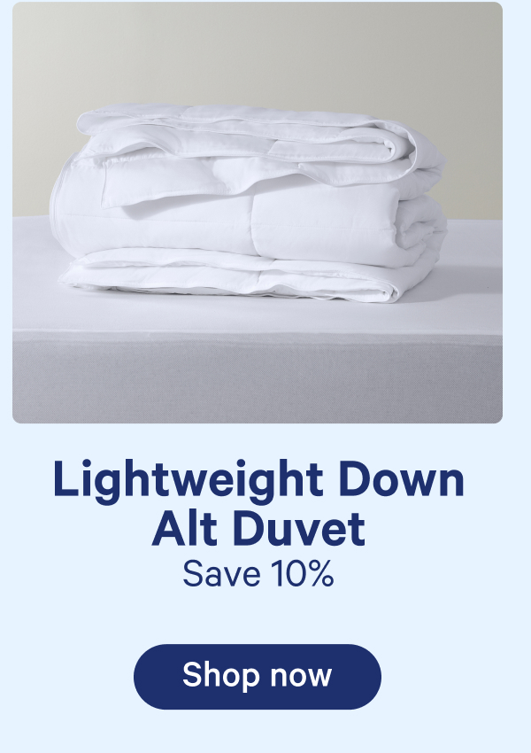 Lightweight down alt duvet