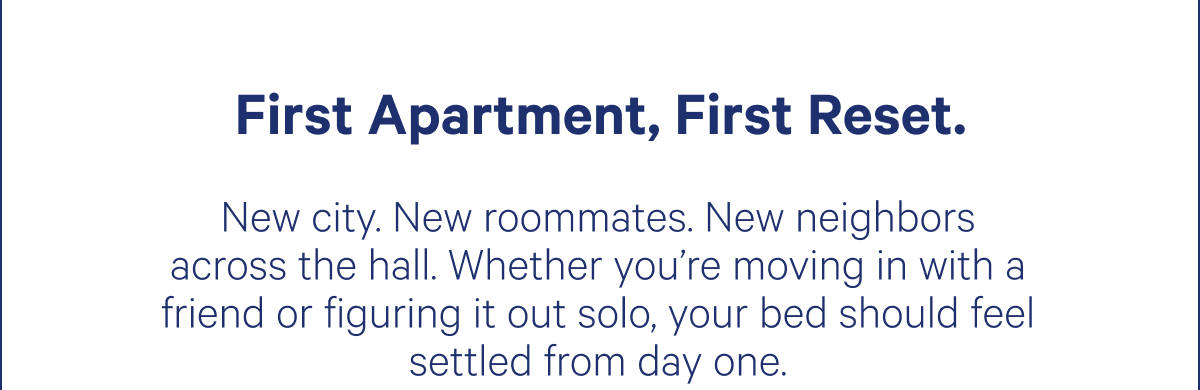 First apartment, first reset