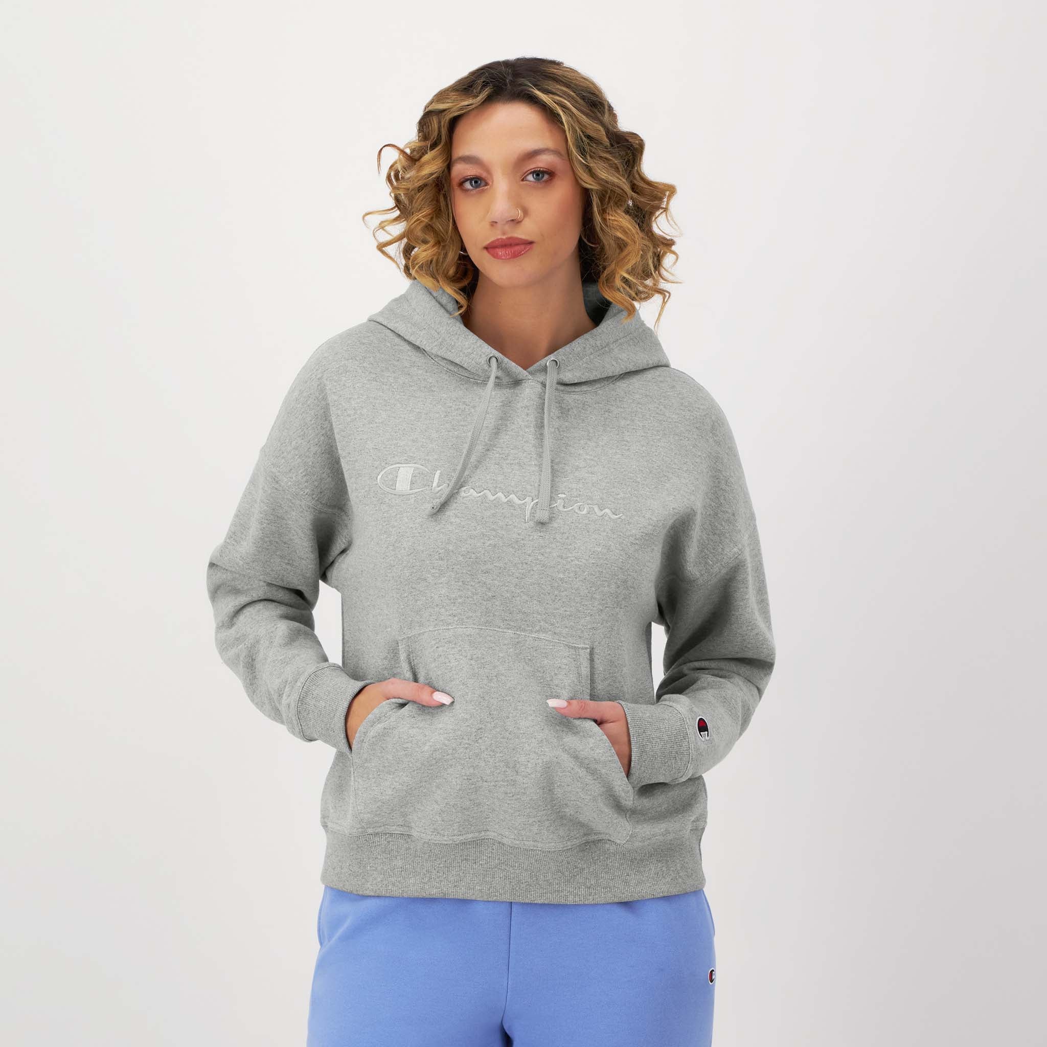 Image of Powerblend Hoodie, Relaxed, Full Embroidered Script Logo