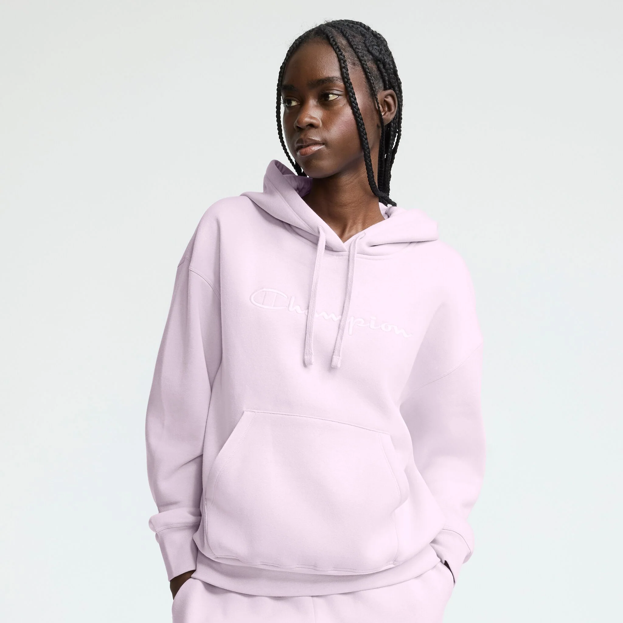 Image of Powerblend Hoodie, Relaxed, Full Embroidered Script Logo