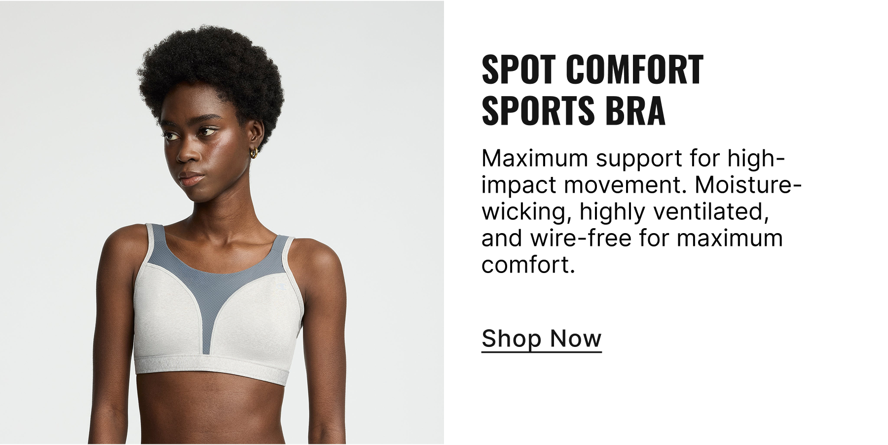 Spot Comfort High-Impact Sports Bra, C Logo