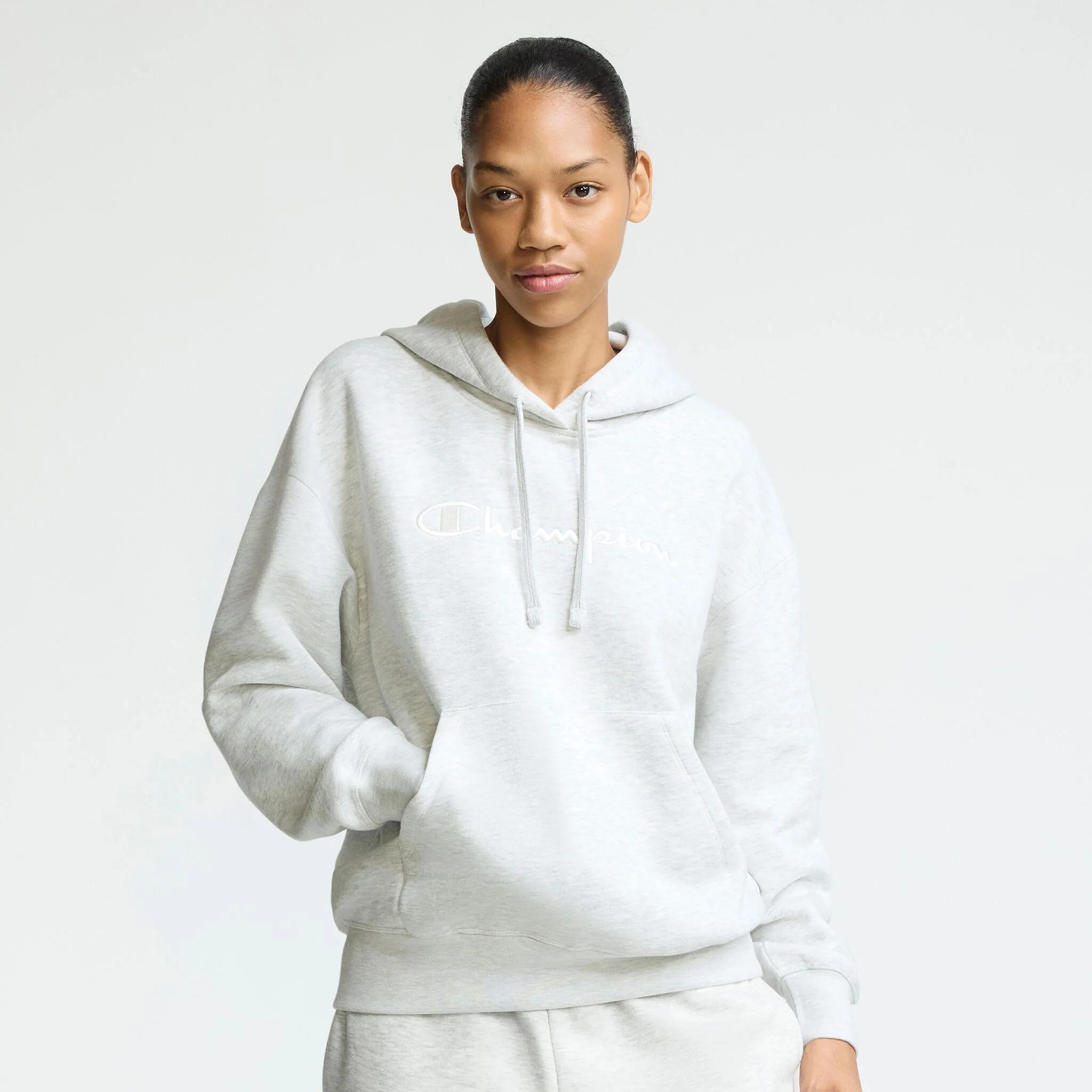 Image of Powerblend Hoodie, Relaxed, Full Embroidered Script Logo