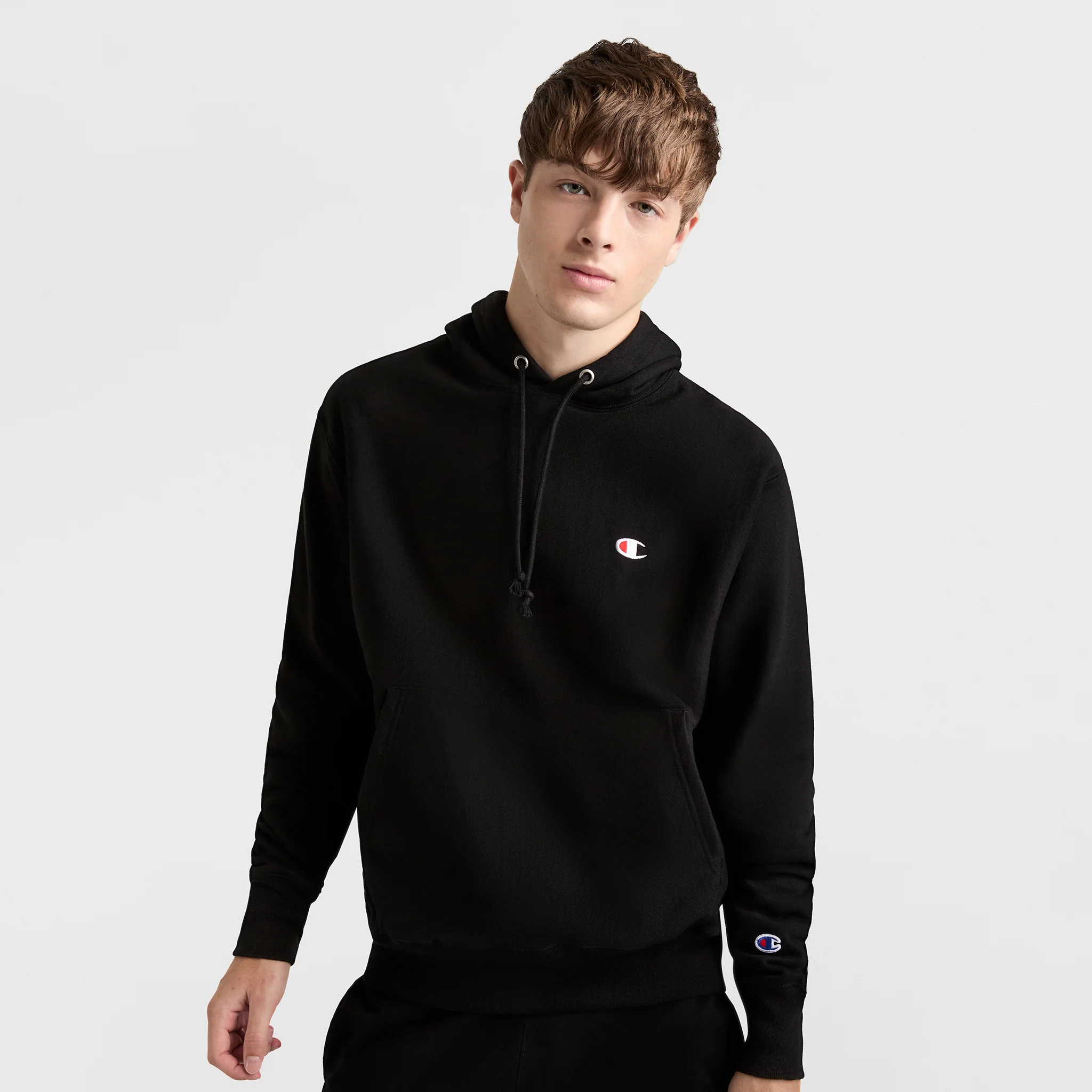 Image of Reverse Weave Small C Hooded Sweatshirt