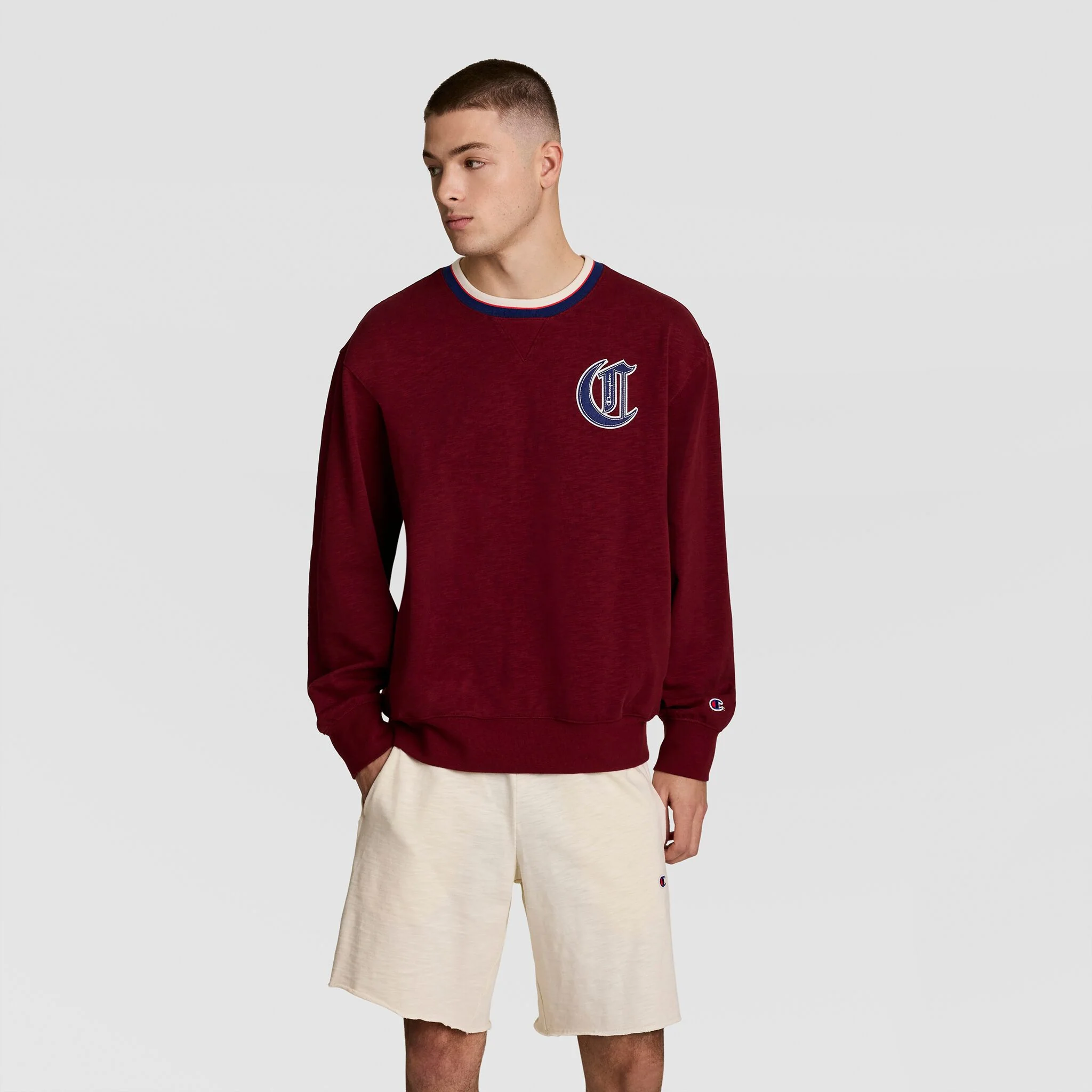 Image of Modern Retro Washed Crew Sweatshirt, C Logo