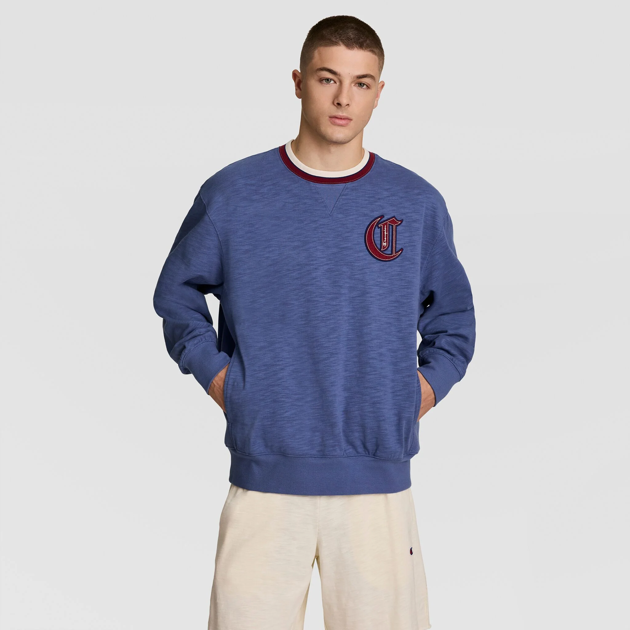 Image of Modern Retro Washed Crew Sweatshirt, C Logo