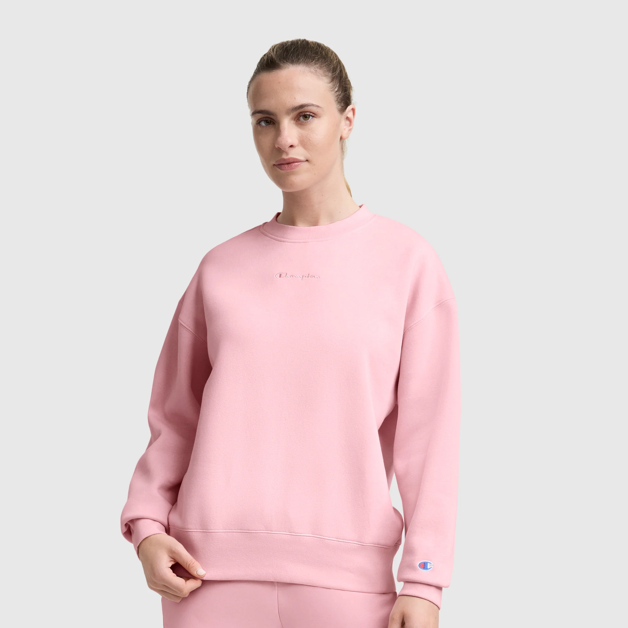 Image of Powerblend Crewneck Sweatshirt, Embroidered Script Logo