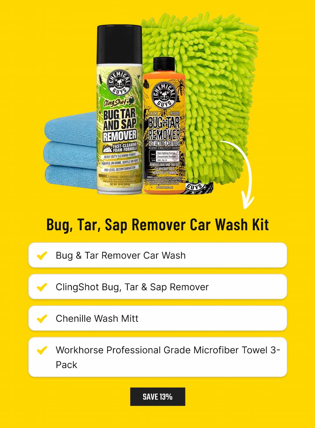Bug, Tar, Sap Remover Car Wash Kit
