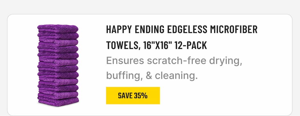Happy Ending Edgeless Microfiber Towels, 16"x16" 12-Pack