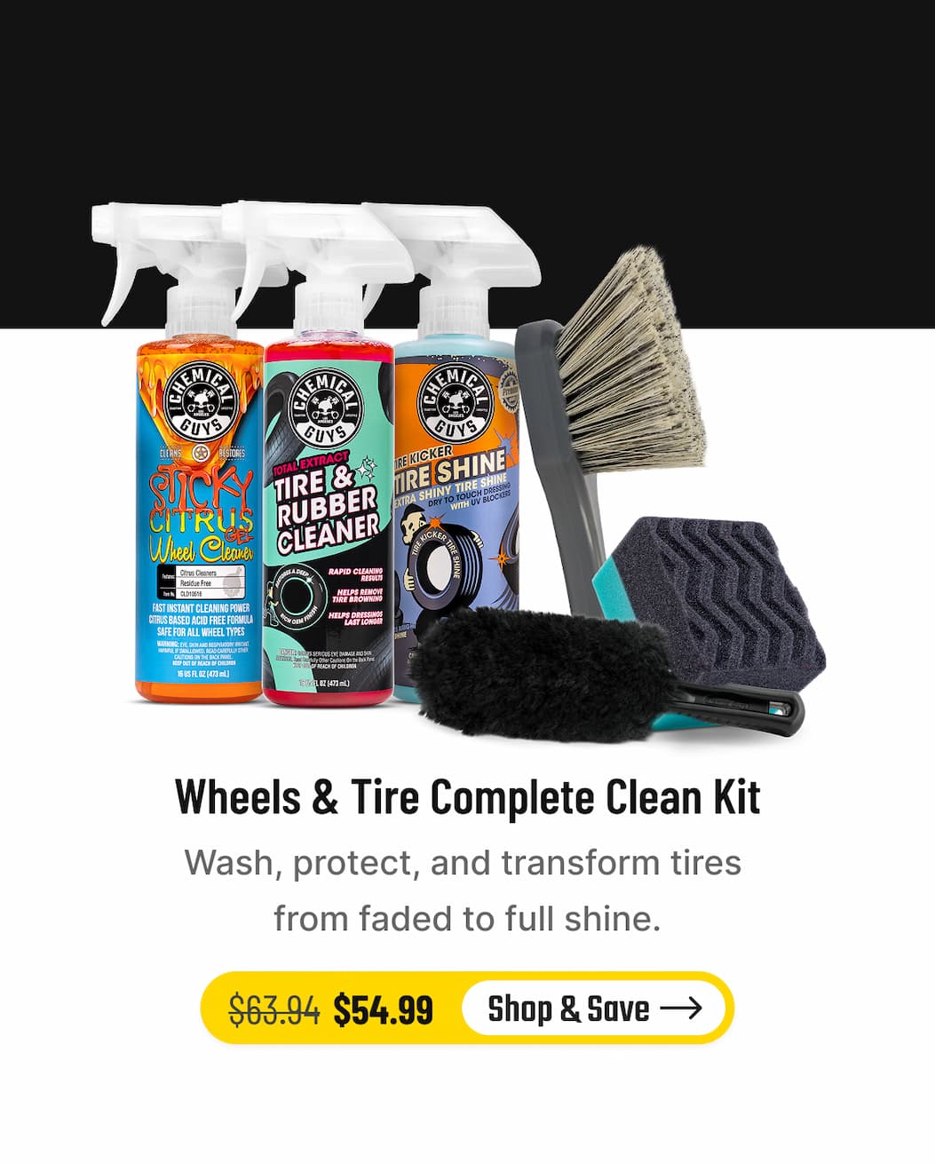 Wheel & Tire Complete Clean Kit