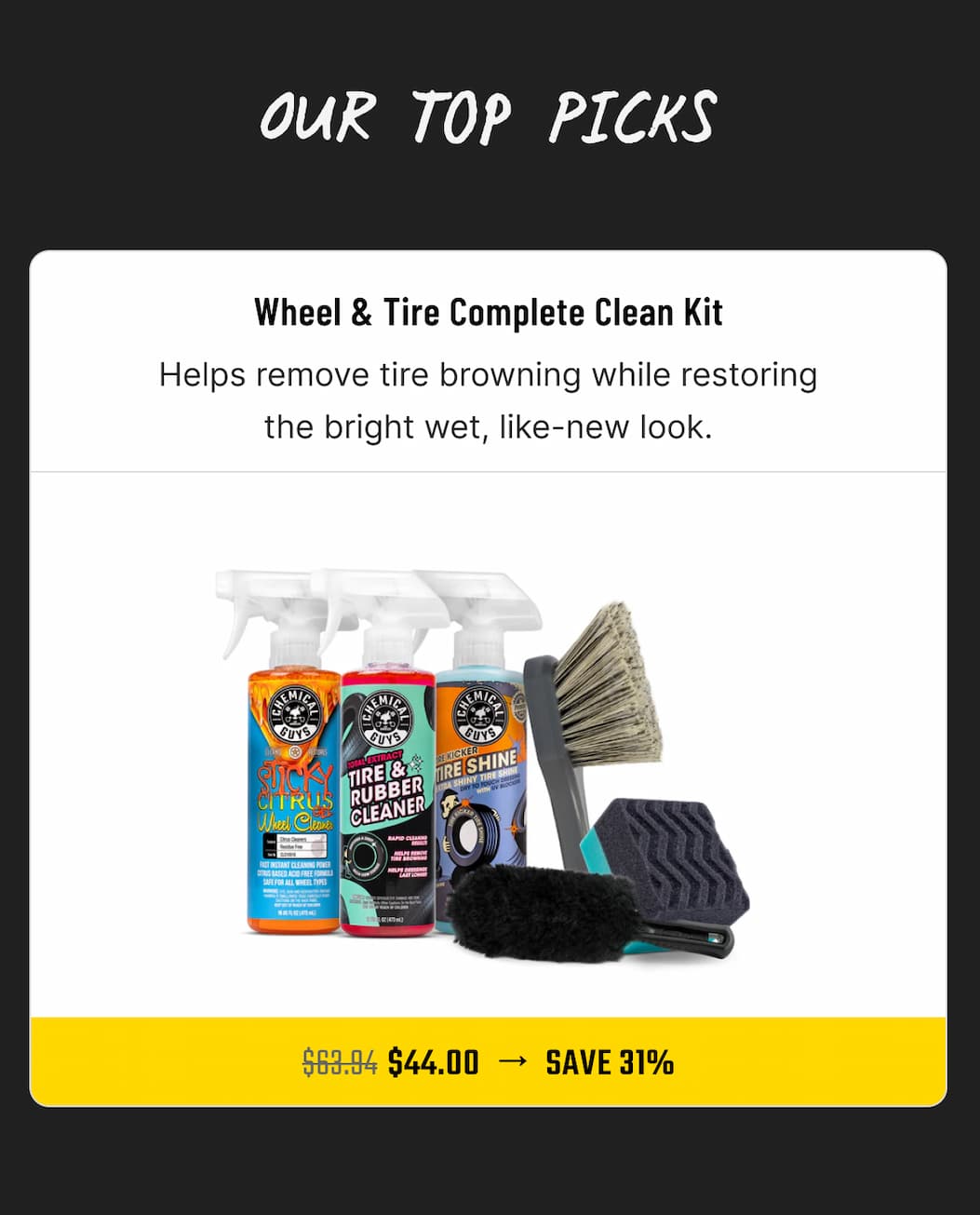 Wheel & Tire Complete Clean Kit