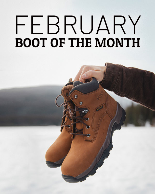 February BOOT OF THE MONTH. Graeme 6" Waterproof Comp Toe Hiker in brown.
