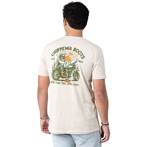 Chippewa Biker Men's Graphic Tee in beige.