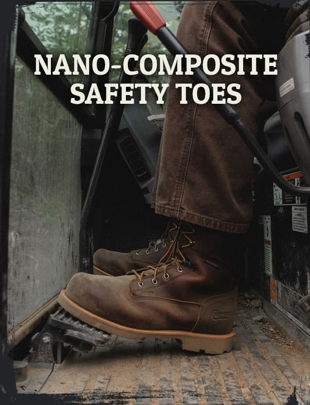 NANO-COMPOSITE SAFETY TOES. Serious Plus 8" Waterproof Comp Toe Met Guard Puncture Resisting briar oiled (brown).