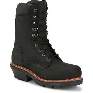 Thunderstruck 9" Waterproof Nano Comp Toe Logger in coal (black).