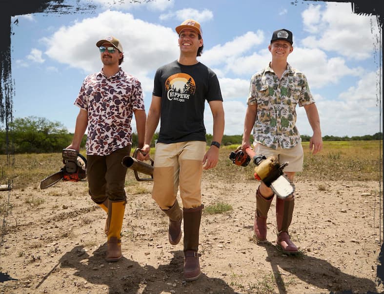 A group of men wearing Chippewa Apparel