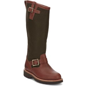 Sunjo 15" Women'S Snake Boot in Oro Russett brown.