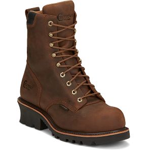 Valdor 8" Waterproof Comp Toe Logger in heavy duty tan.