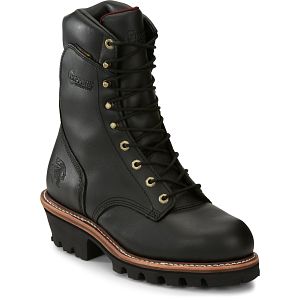 Super Dna 9" Waterproof Steel Toe Insulated Logger in black oiled.