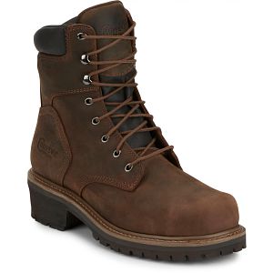 Hador 8" Steel Toe Logger tough bark (brown).