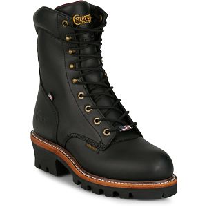 Super Logger 9" Waterproof Insulated Steel Toe in black.