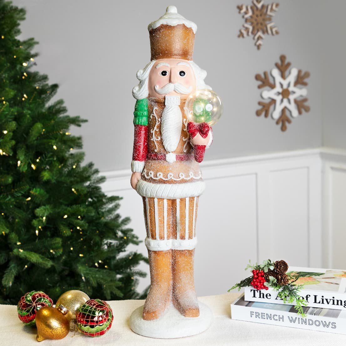 27" LED Lighted Gingerbread Nutcracker