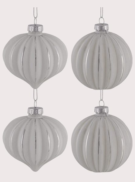 Set of 4 Glass Ornaments