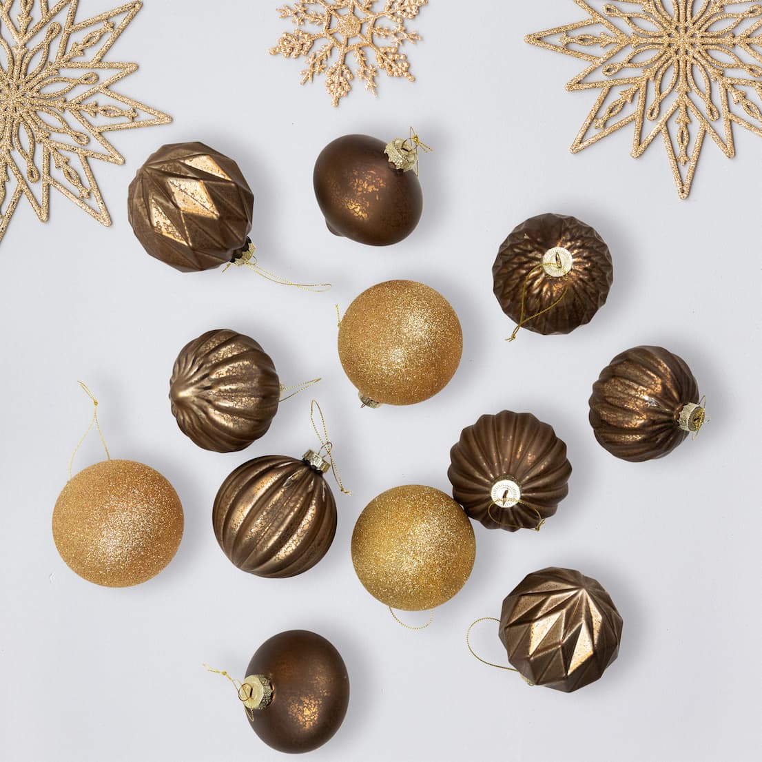 Set of 12 Onion and Ball Glass Ornament Set
