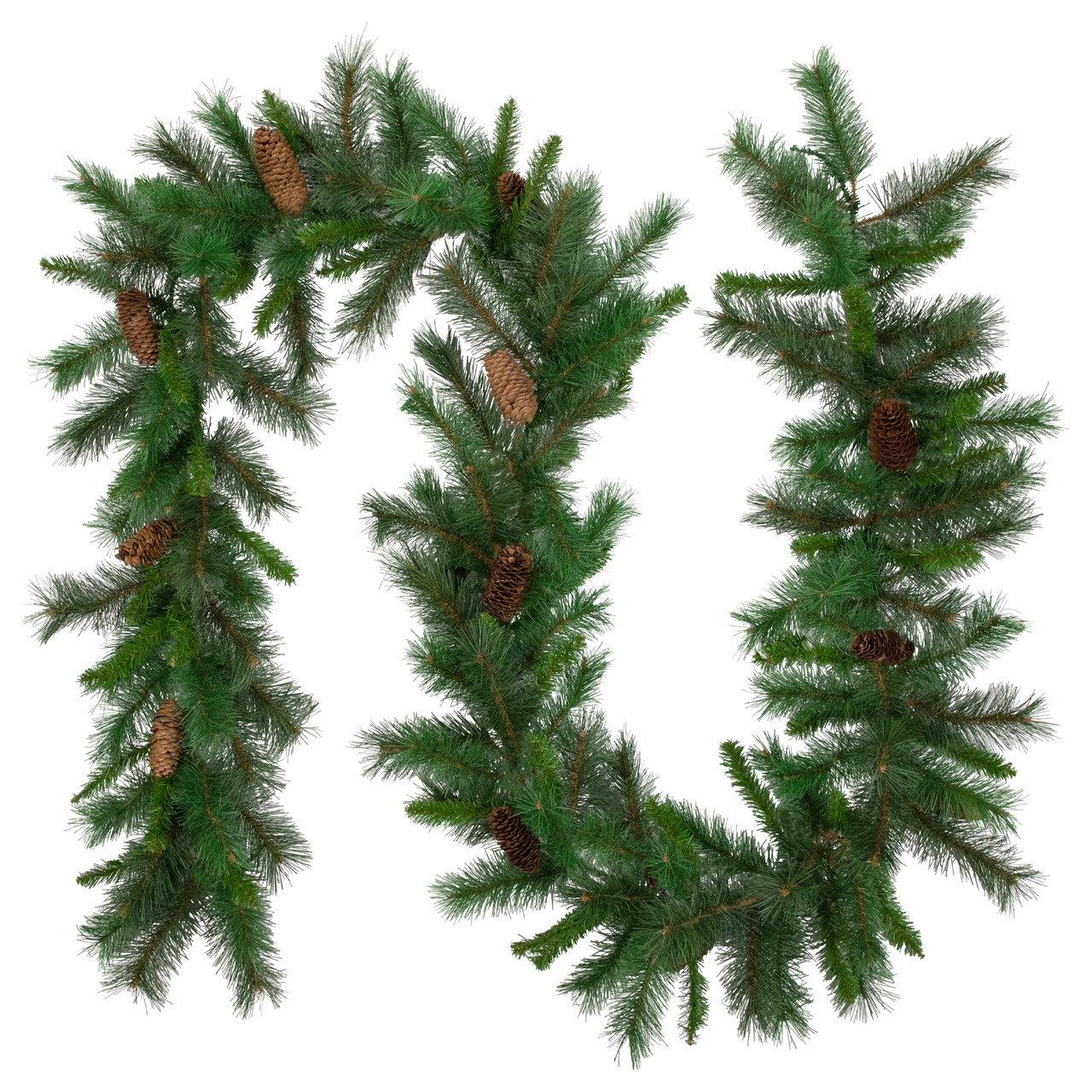 Image of Pine and Pine Cones Artificial Christmas Garland - 9' x 12