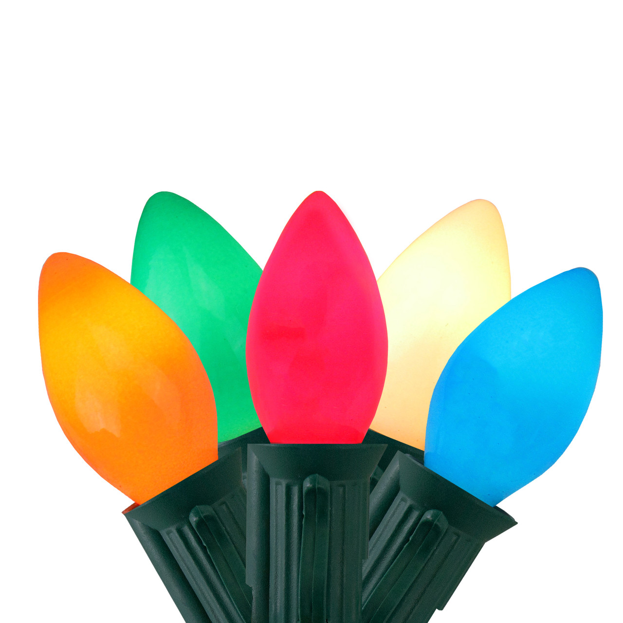 Image of MultiColor Opaque C7 Incandescent Christmas Lights - 12
