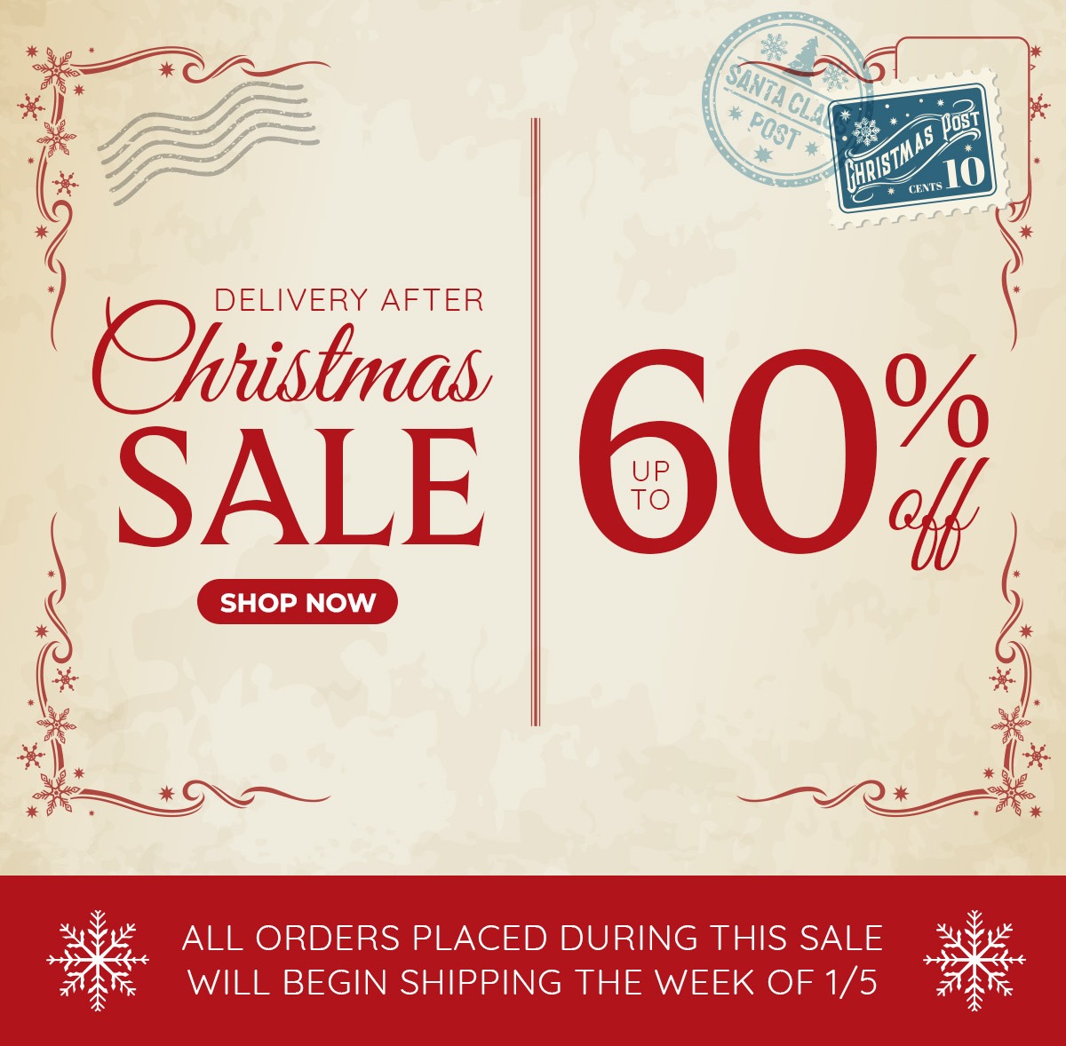  Delivery After Christmas Sale
