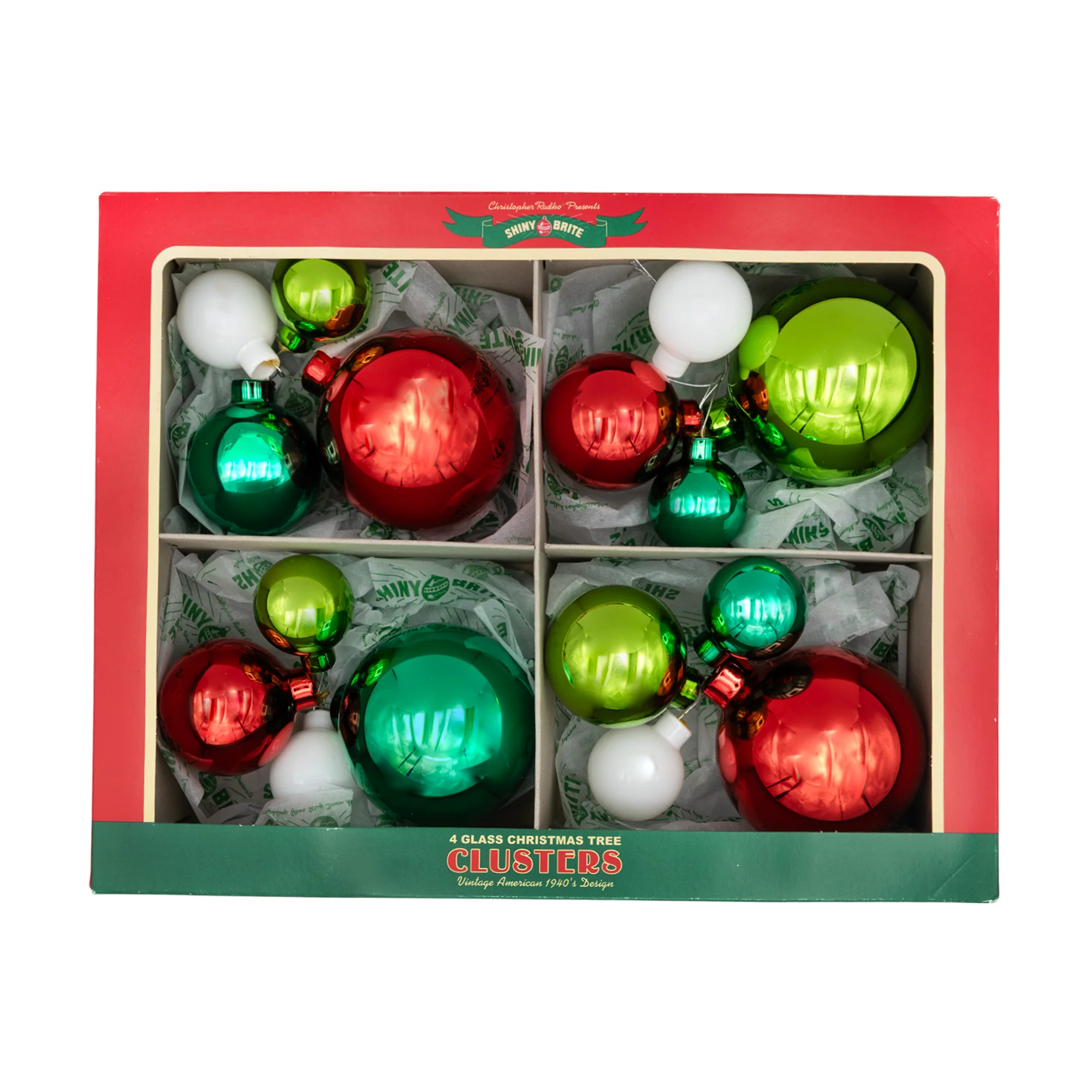 Image of HOLIDAY SPLENDOR 4 COUNT 4PC 1.25",1.75" & 2.5” CLUSTERS