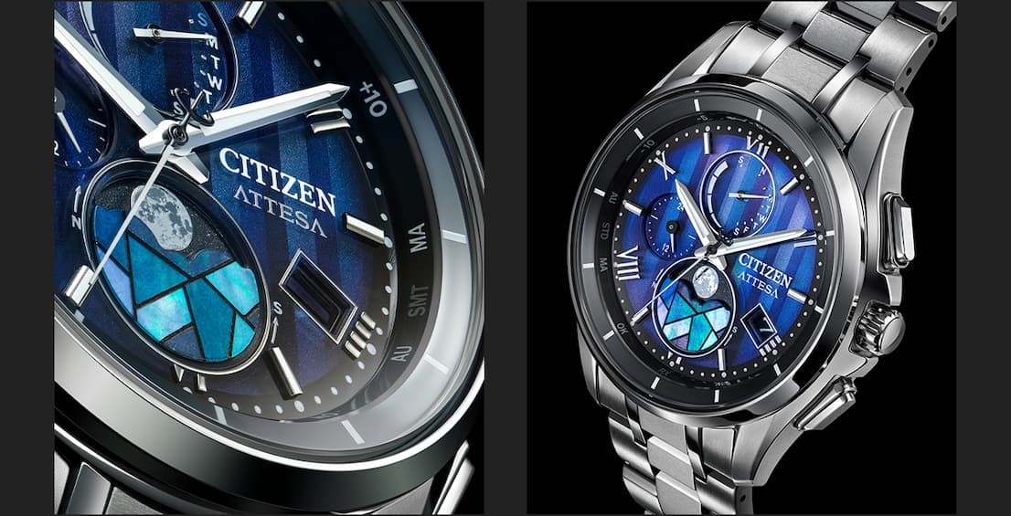 A 41.5mm Super Titanium™ case with DURATECT Platinum gives this piece lightweight strength and a lustrous finish, while its stained-glass–inspired dial plays with light against a night sky.