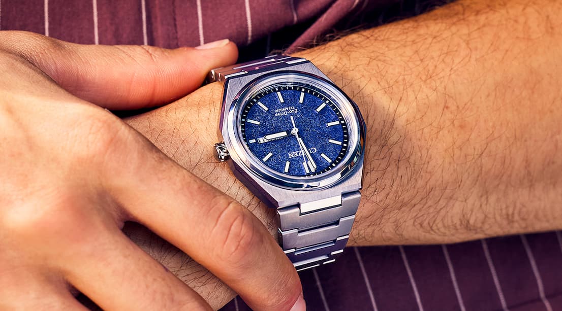 Zenshin Three-hand Blue Dial Super Titanium Bracelet | AW0130-85L