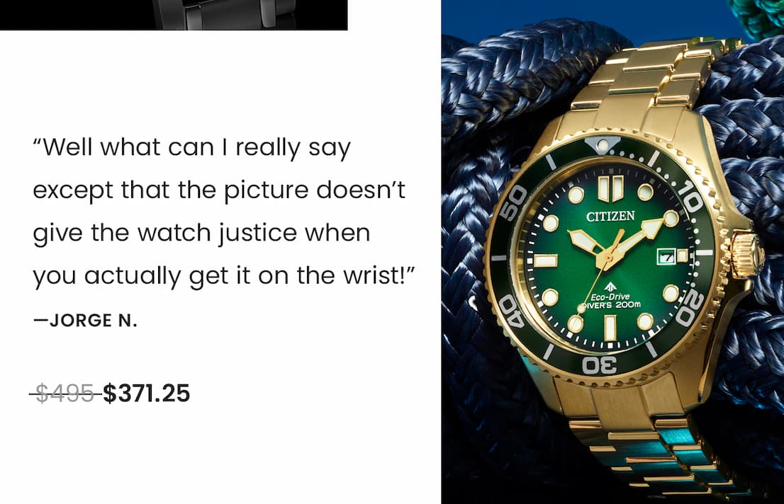 BN0262-59W  Review: “Well what can I really say except that the picture doesn’t give the watch justice when you actually get it on the wrist!” - Jorge N.  WAS: $495  NOW: $371.25