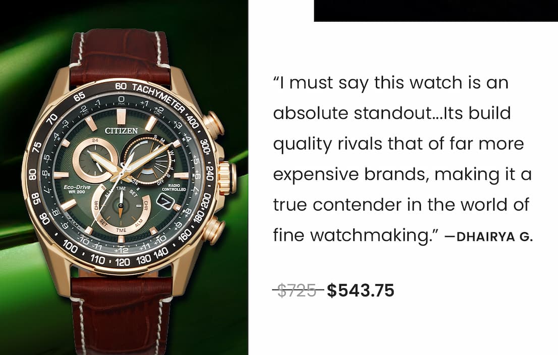 CB5919-00X  Review: “I must say this watch is an absolute standout—not just within its price bracket but across the board. Its build quality rivals that of far more expensive brands, making it a true contender in the world of fine watchmaking.” - Dhairya G.  WAS: $725  NOW: $543.75