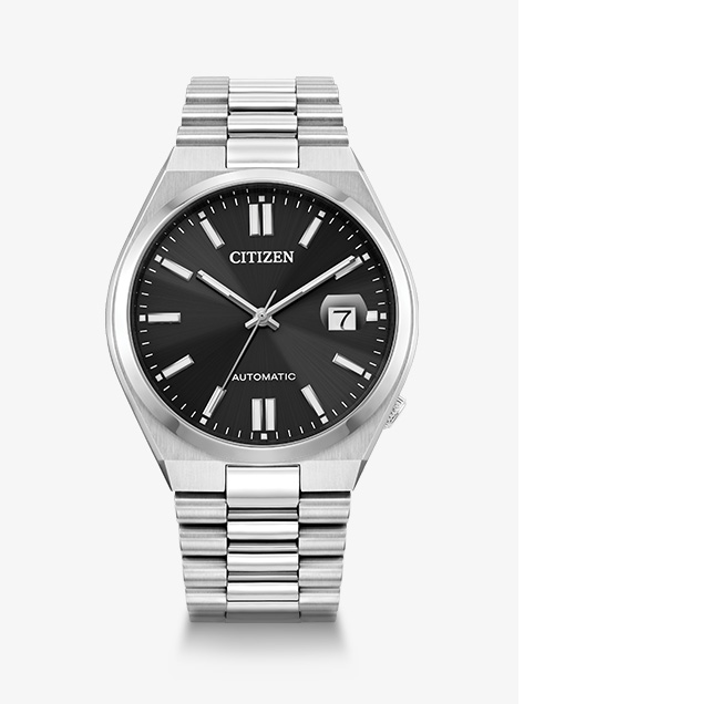 TSUYOSA Black Dial Stainless Steel Bracelet NJ0150-56E