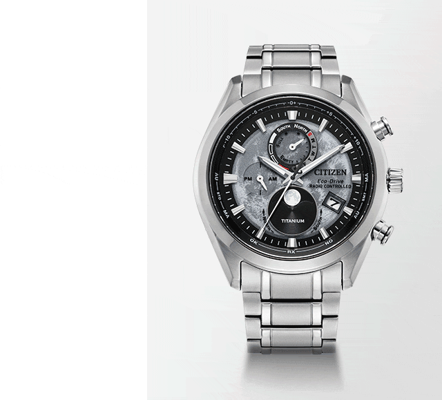 Tsuki-yomi A-T Gray Dial Super Titanium Bracelet BY1010-57H